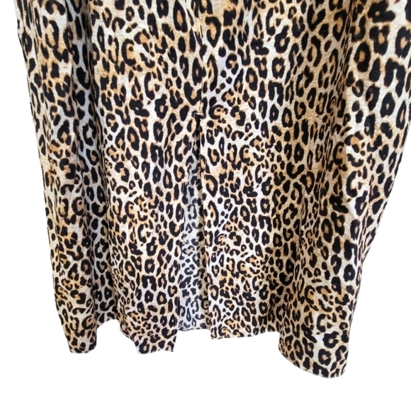 H&M XXL Animal Print 3/4 Balloon Sleeve Back Slit Maxi Dress - Picture 5 of 7
